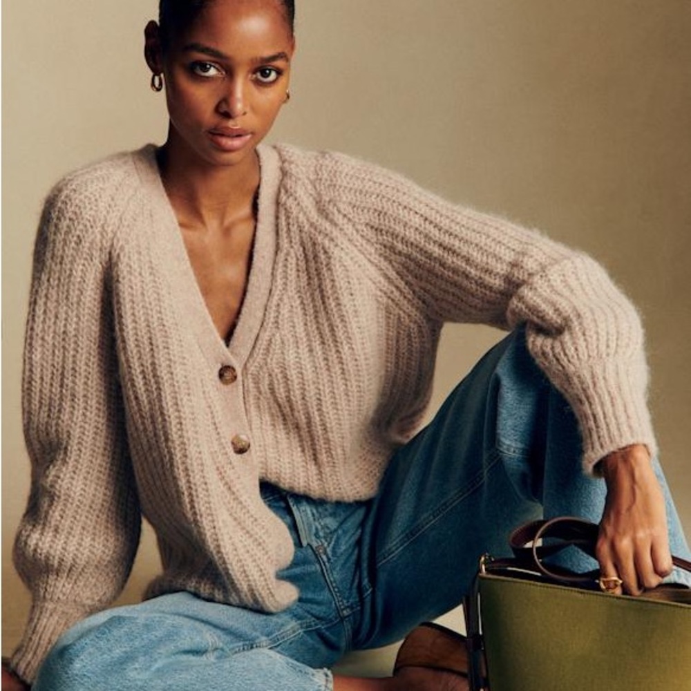 Sezane BASILE CARDIGAN LIGHT BEIGE